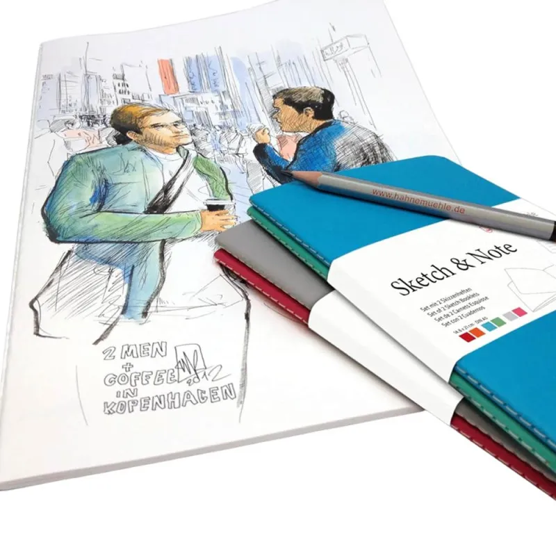 Carnet dessin Sketch & Note Hahnemühle x2 Rouge / Orange