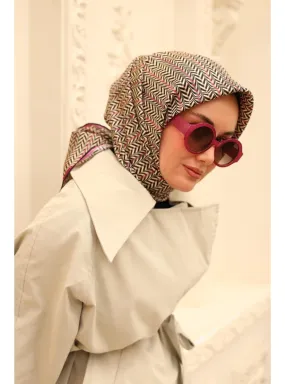 Multi Color - 50ml - Geometric - 100% Silk Scarf