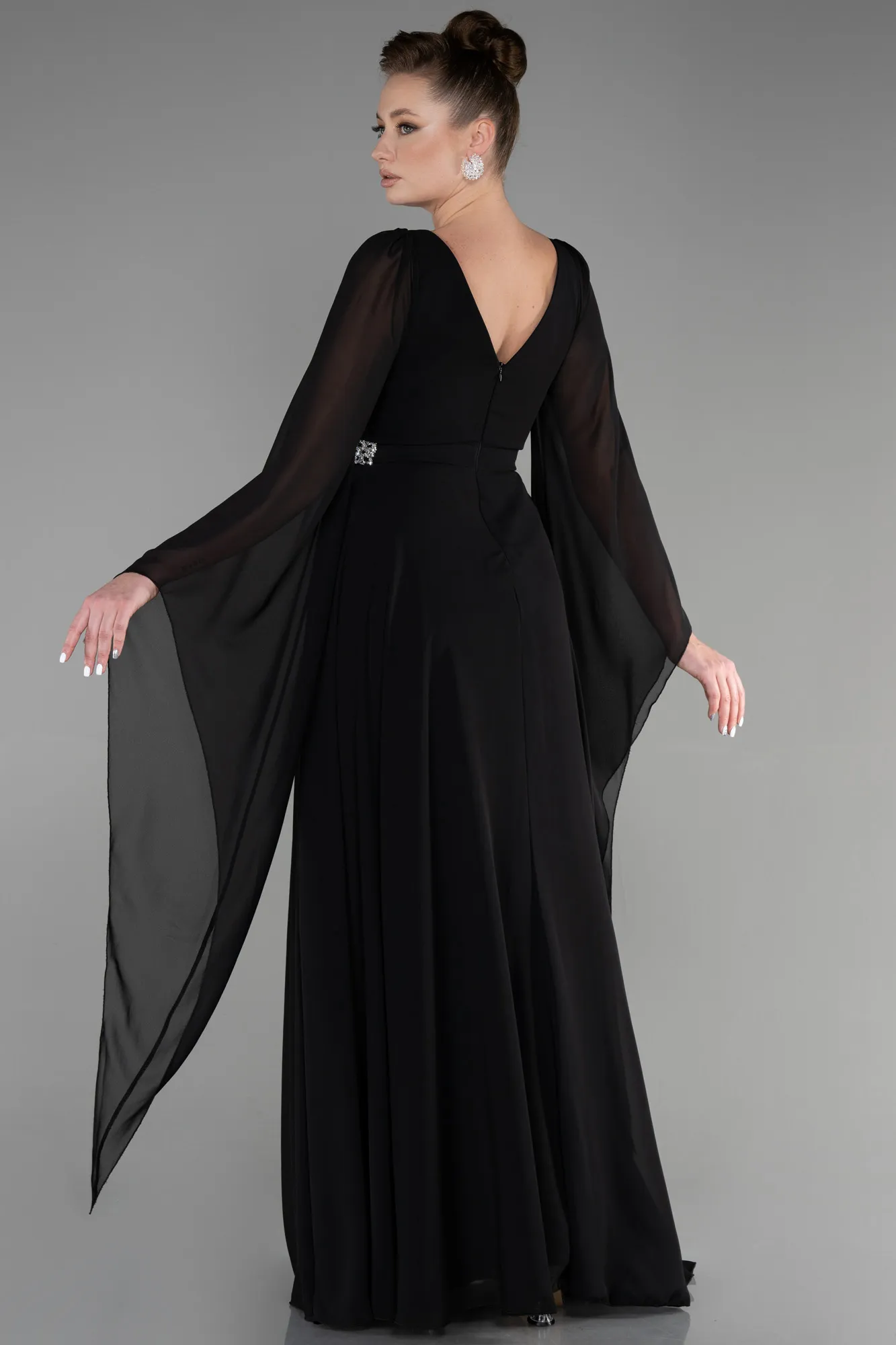 Robe De Soirée Mousseline Longue Rouge ABU3541