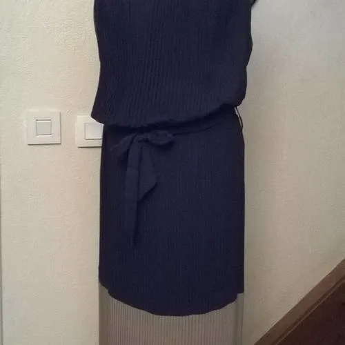 Robe longue en mousseline plissé
