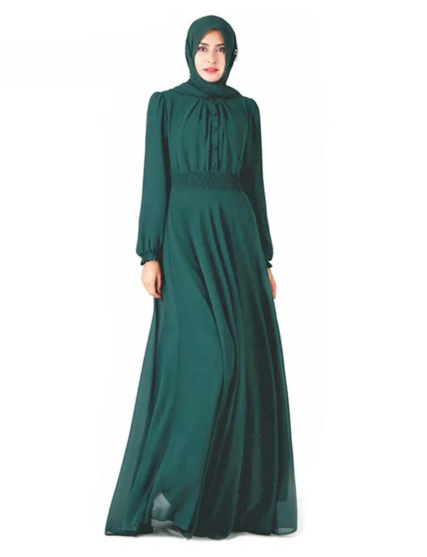 Robe Musulmane en Mousseline Eid Mubarak