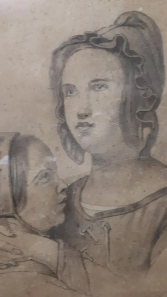 Tableau dessin Madone à l'enfant